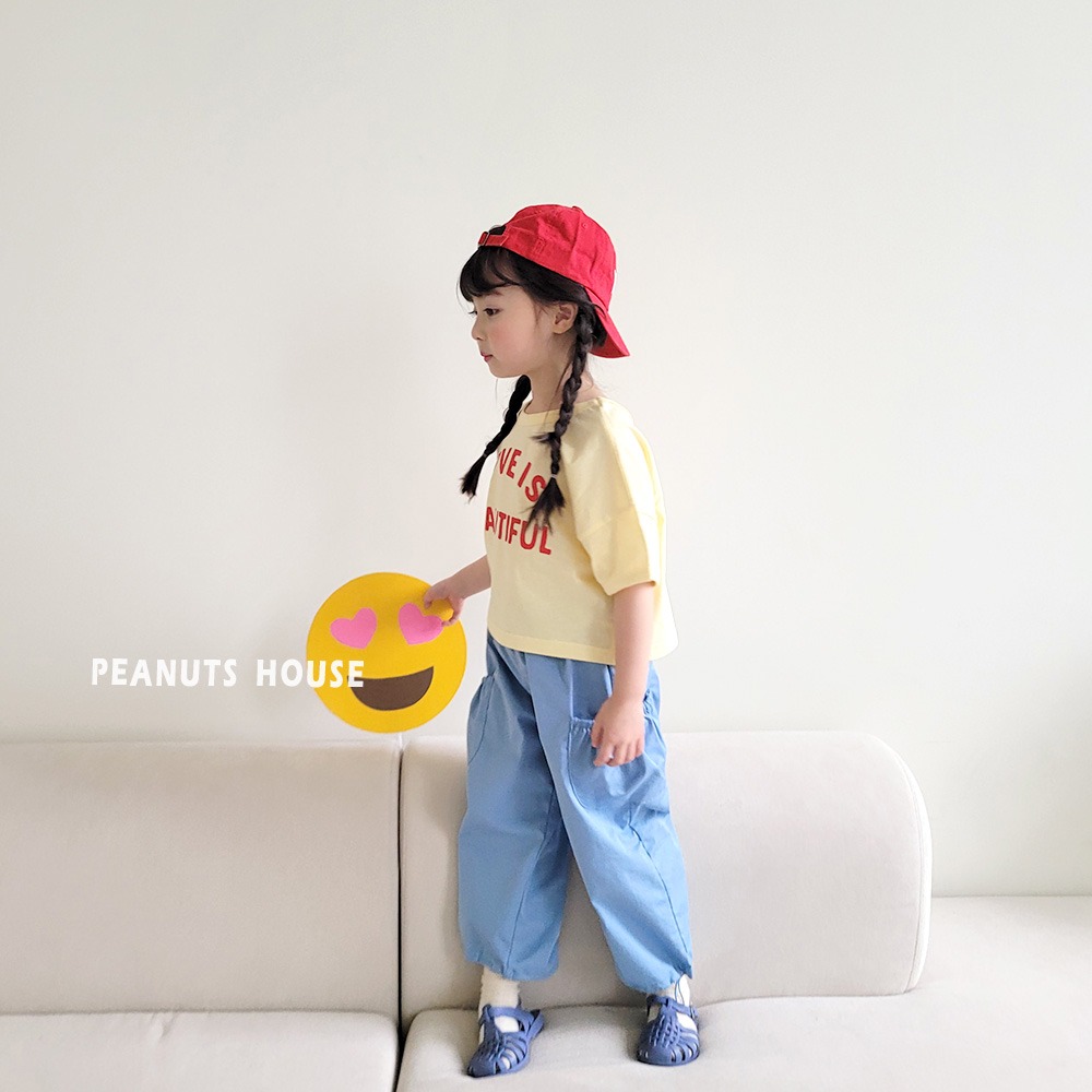 正韓童裝 PEANUT HOUSE 後背交叉短寬T上衣-細節圖9