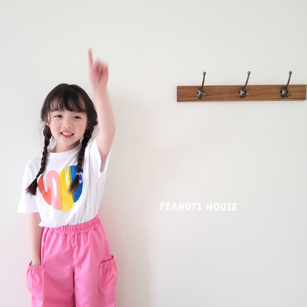 正韓童裝 PEANUT HOUSE 粉彩愛心LOVE上衣T恤-細節圖9