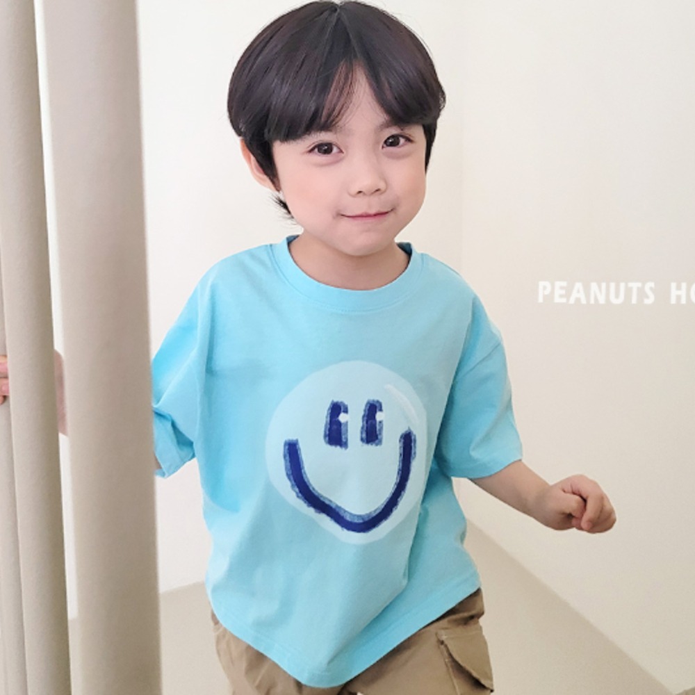 正韓童裝 PEANUT HOUSE大大微笑多色上衣T恤-細節圖4