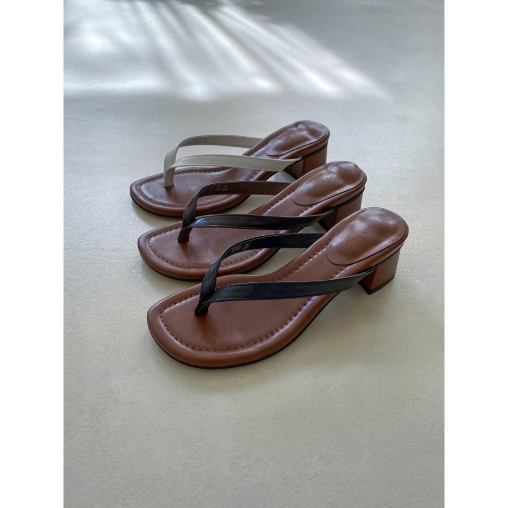 韓國女裝女鞋 Hobbies 夾腳粗中跟拖鞋-細節圖6