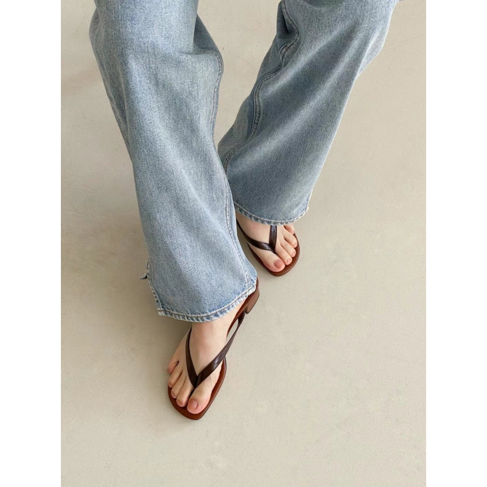 韓國女裝女鞋 Hobbies 夾腳粗中跟拖鞋-細節圖8