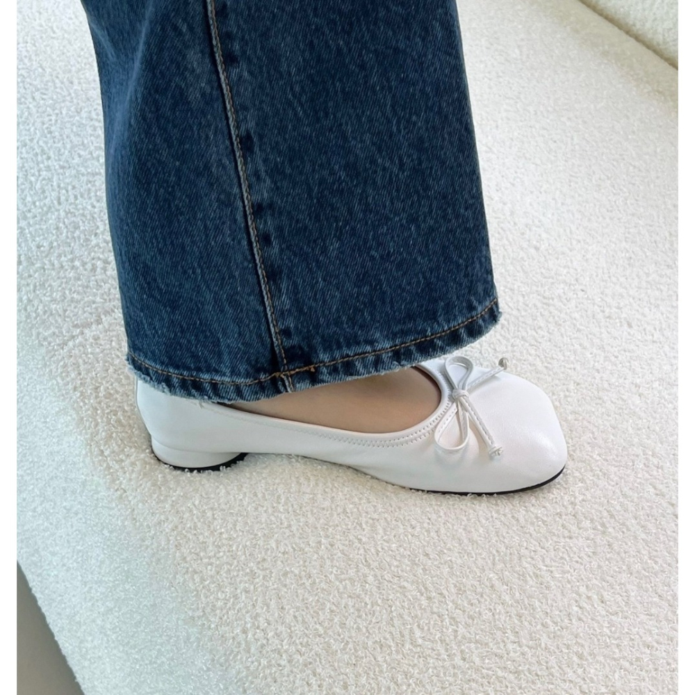 韓國女裝女鞋 Glow 甜美蝴蝶結小方頭娃娃鞋-細節圖5