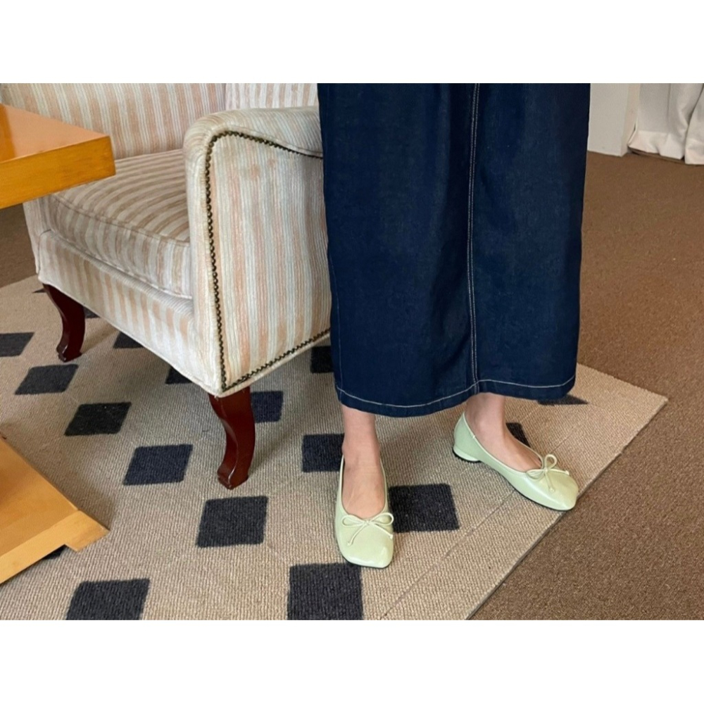 韓國女裝女鞋 Glow 甜美蝴蝶結小方頭娃娃鞋-細節圖7