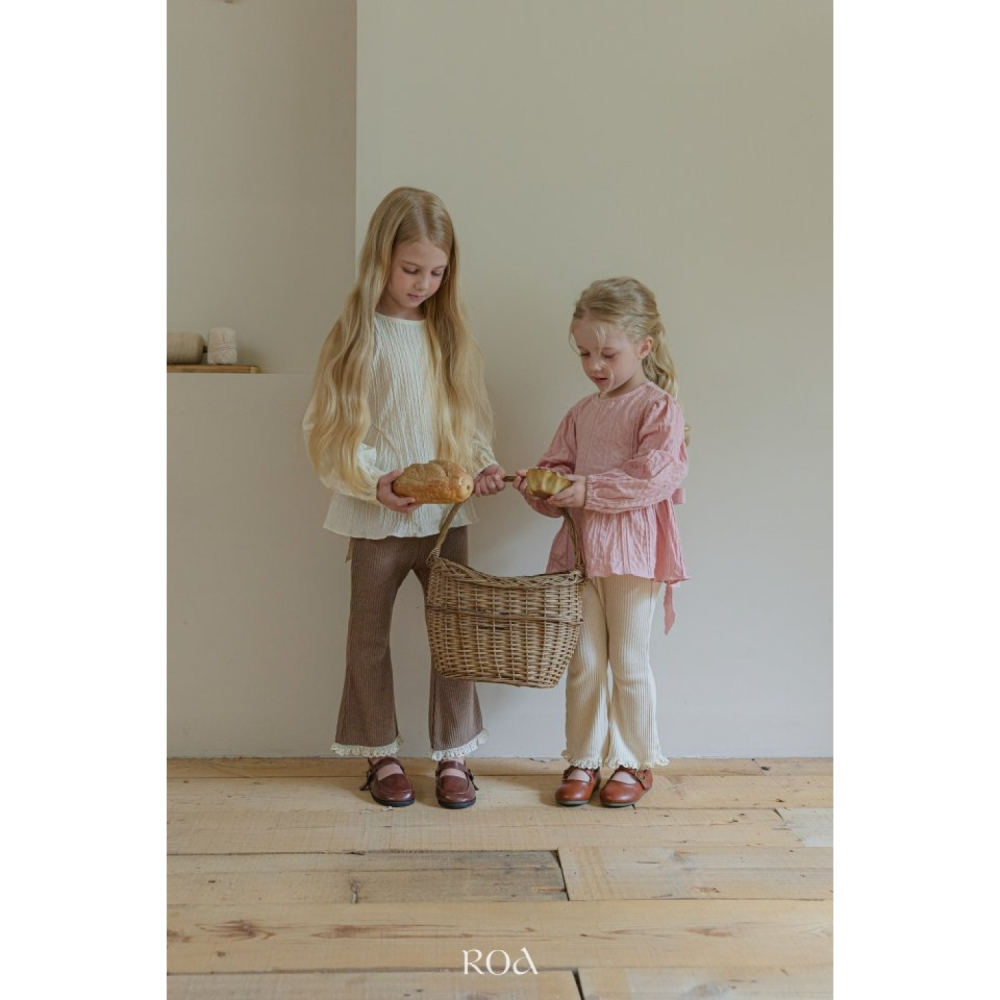 正韓童裝 Roa 襯衫洋裝型綁帶上衣-細節圖3