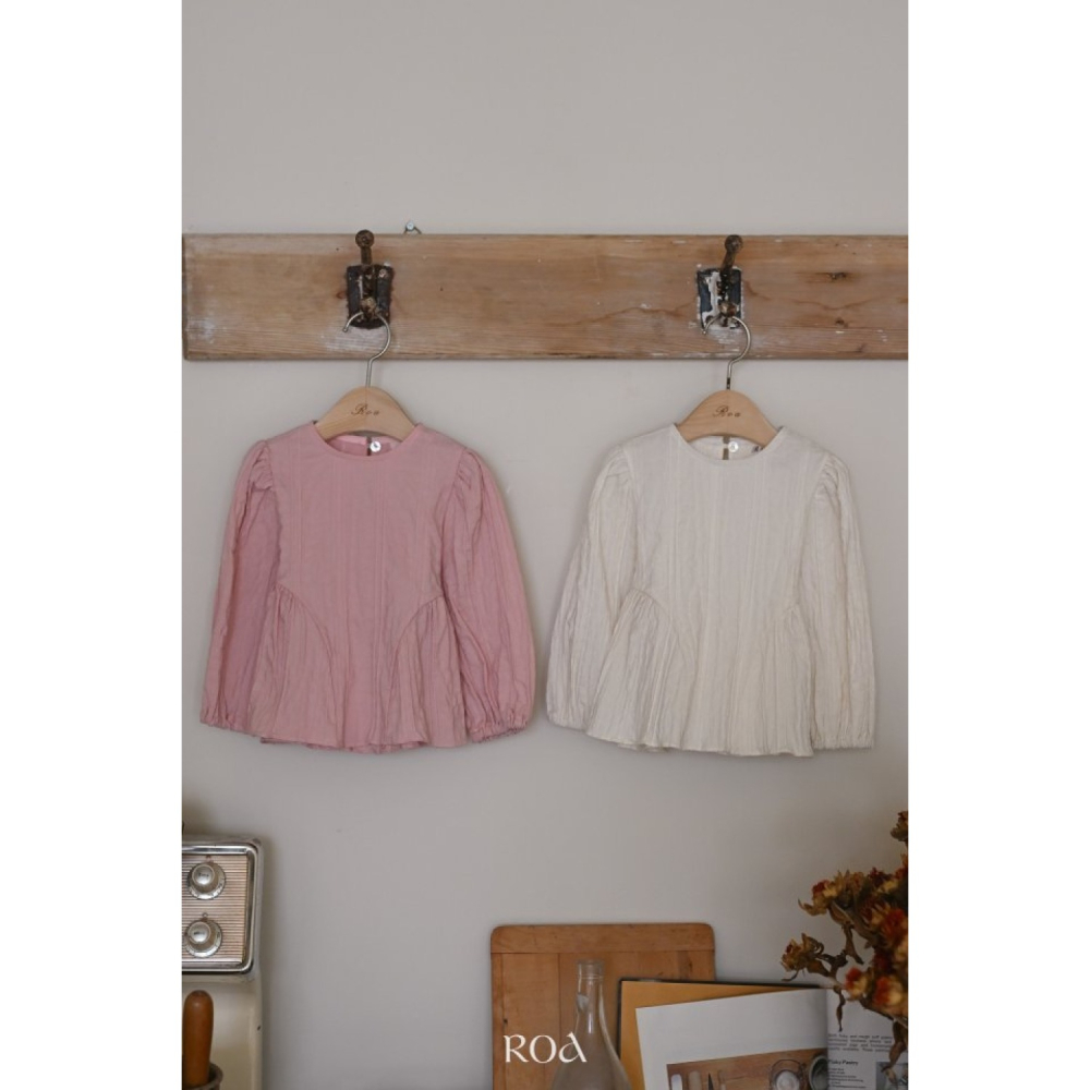 正韓童裝 Roa 襯衫洋裝型綁帶上衣-細節圖5