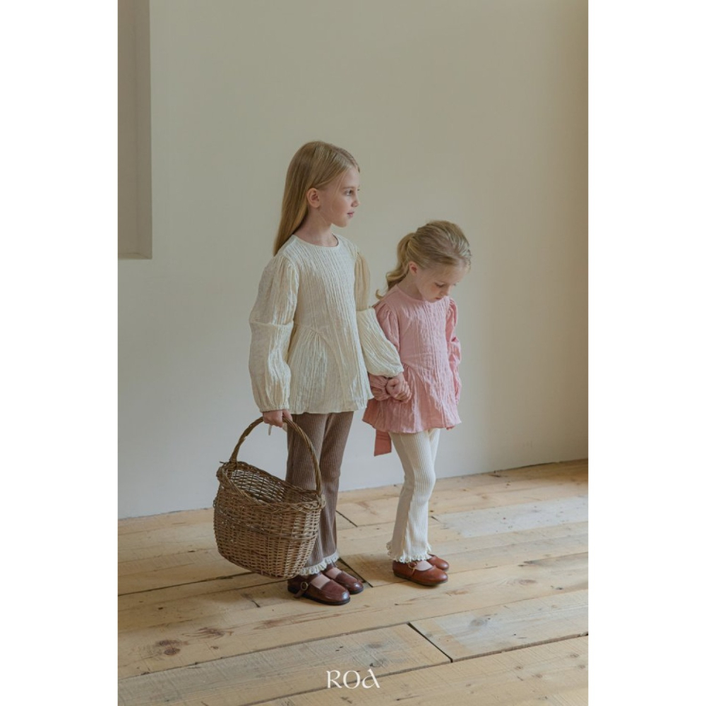 正韓童裝 Roa 襯衫洋裝型綁帶上衣-細節圖7