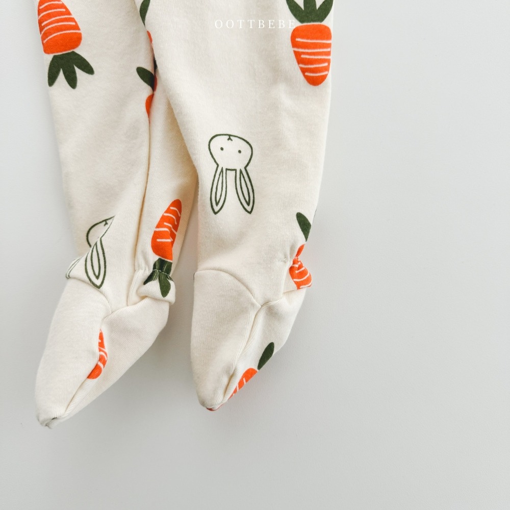 正韓童裝 OottBebe  兔兔愛吃紅蘿蔔 寶寶兒童款居家服睡衣-細節圖8