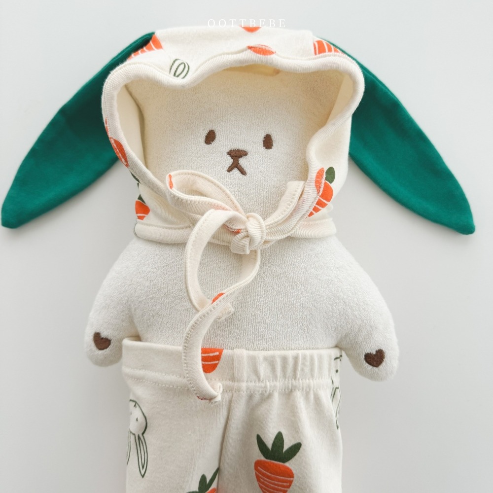 正韓童裝 OottBebe  兔兔愛吃紅蘿蔔 寶寶兒童款居家服睡衣-細節圖9