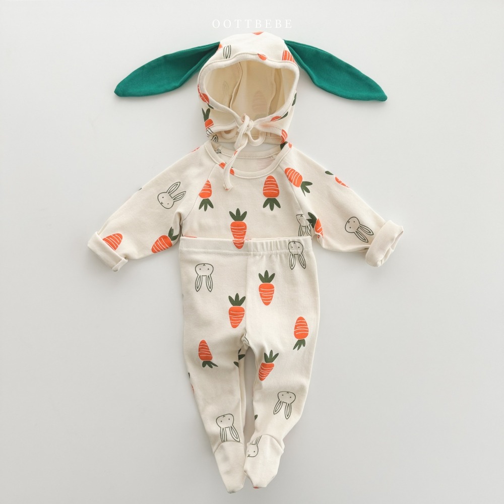 正韓童裝 OottBebe  兔兔愛吃紅蘿蔔 寶寶兒童款居家服睡衣-細節圖11