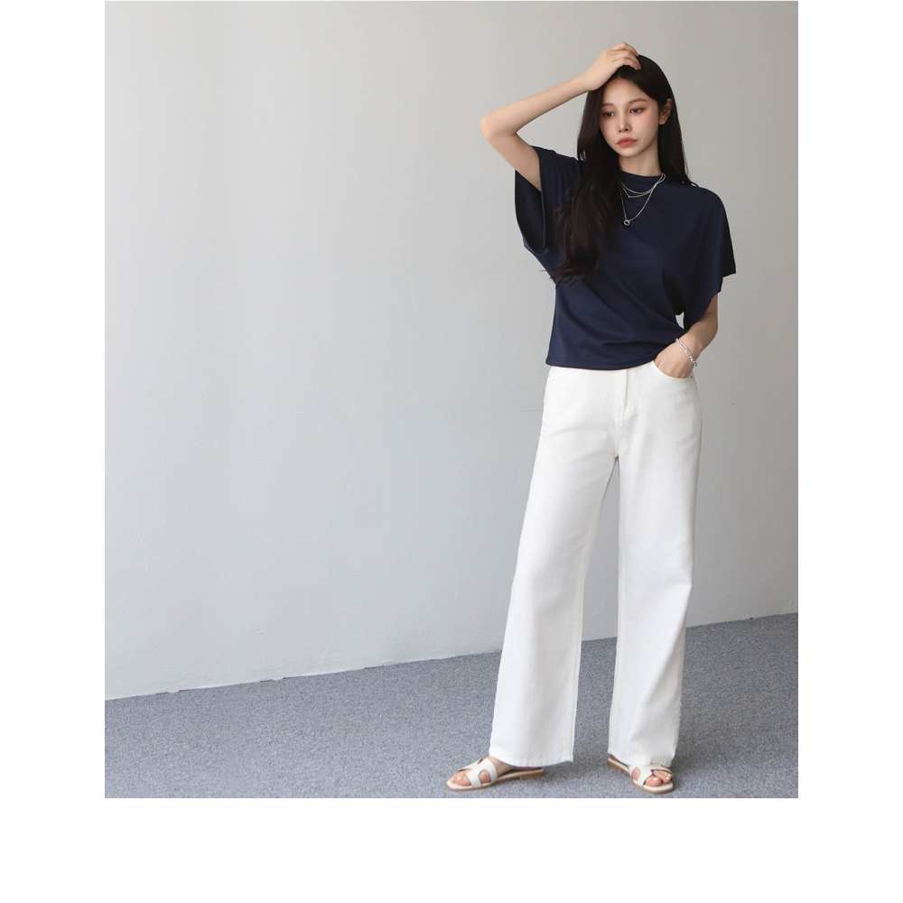 韓國女裝 Bylove 素面OL短袖彈性收腰寬袖上衣-細節圖2