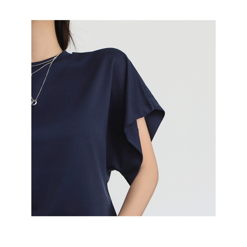 韓國女裝 Bylove 素面OL短袖彈性收腰寬袖上衣-細節圖9