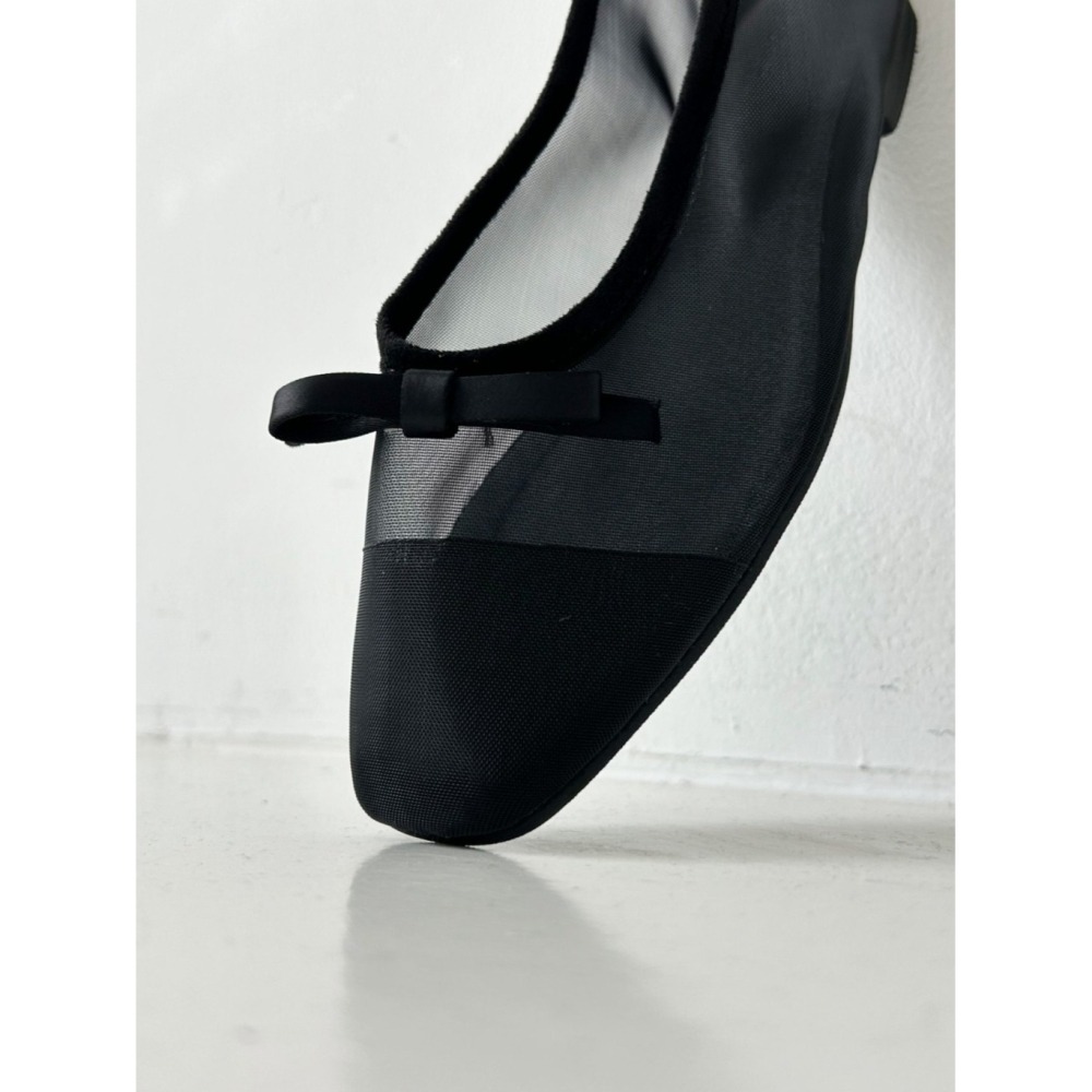 韓國女裝女鞋  Fromb  迷霧感微裸蝴蝶結女伶娃娃鞋-細節圖4