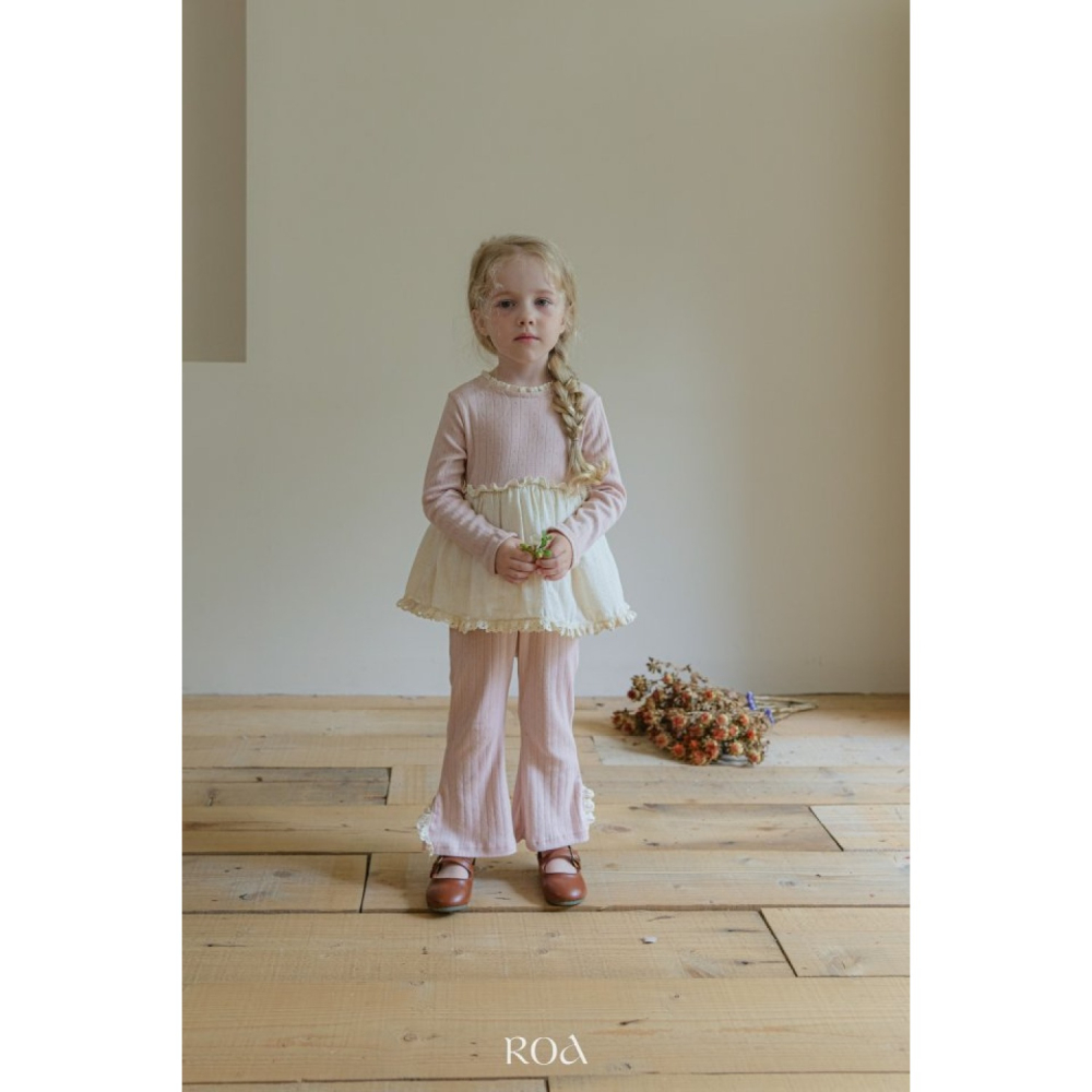 正韓童裝 Roa 褲擺蕾絲花邊人魚褲-細節圖2