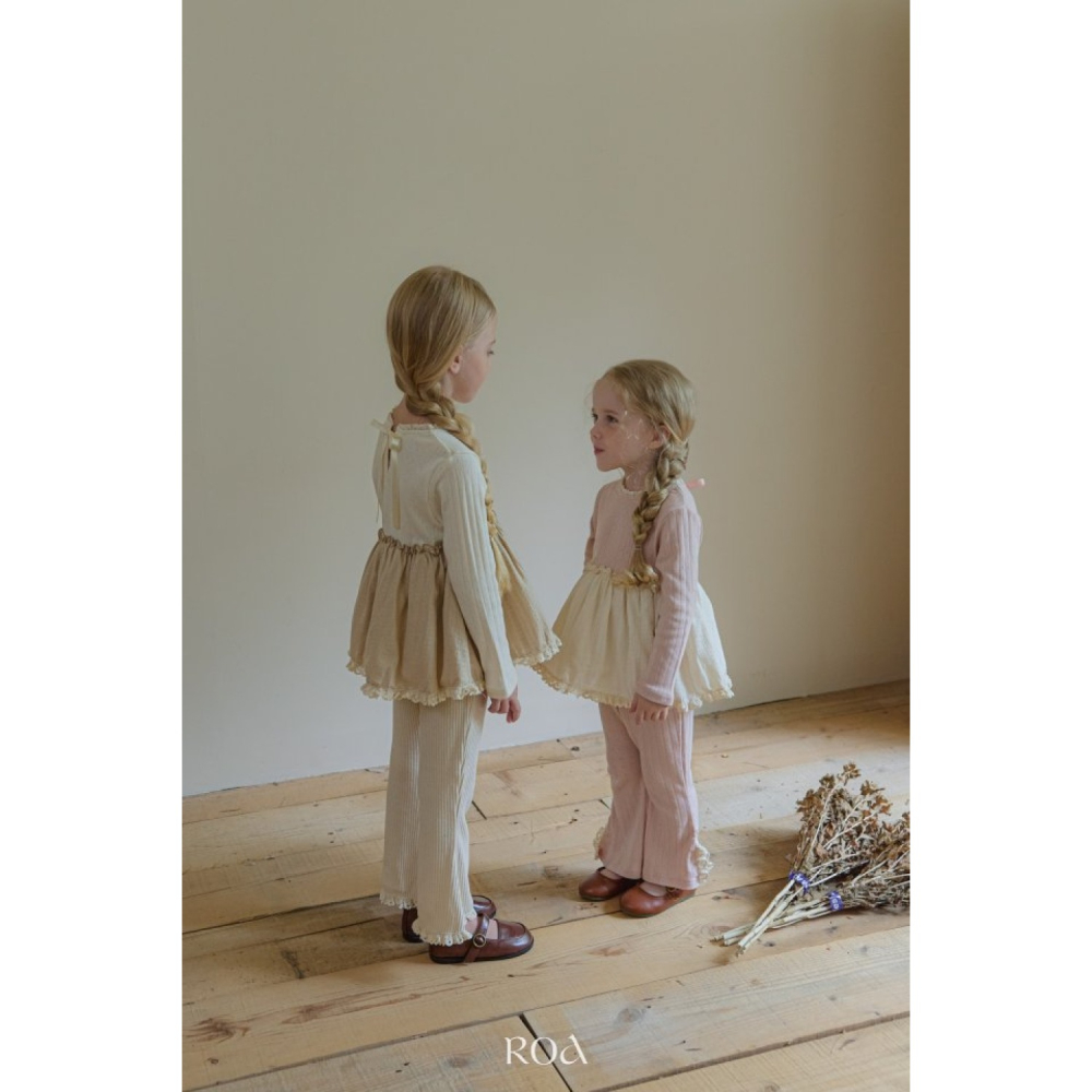 正韓童裝 Roa 褲擺蕾絲花邊人魚褲-細節圖3