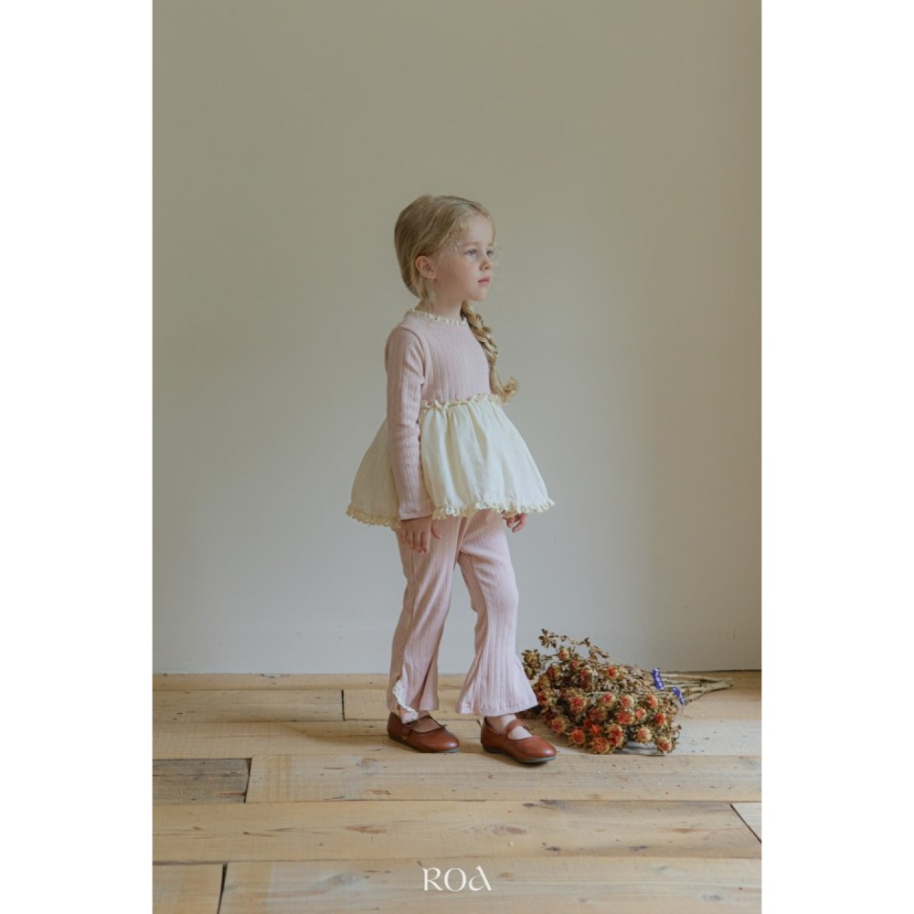 正韓童裝 Roa 褲擺蕾絲花邊人魚褲-細節圖4