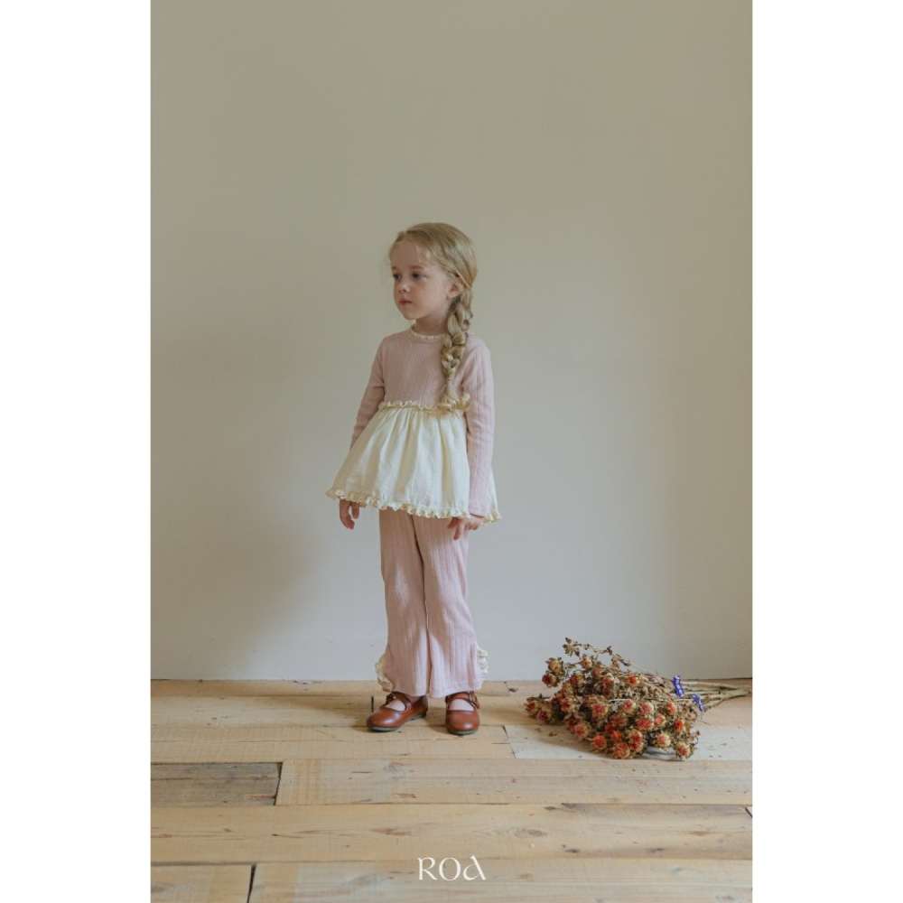 正韓童裝 Roa 褲擺蕾絲花邊人魚褲-細節圖7