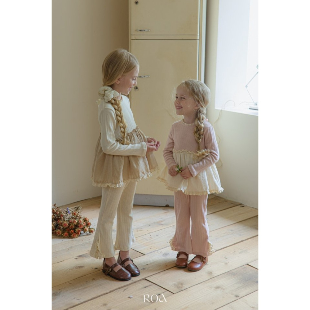 正韓童裝 Roa 褲擺蕾絲花邊人魚褲-細節圖8