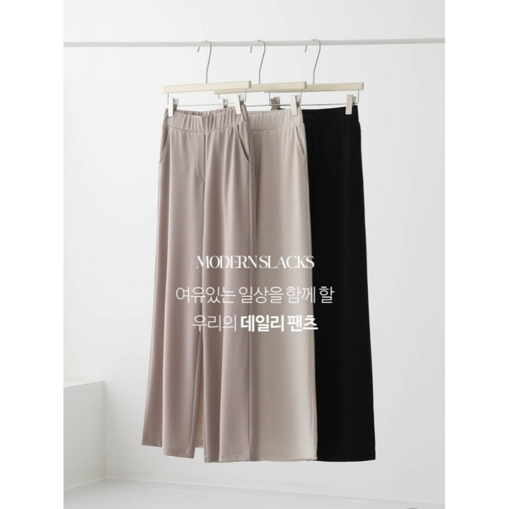 韓國女裝 Cornershop 微涼感西裝料長版褲-細節圖11