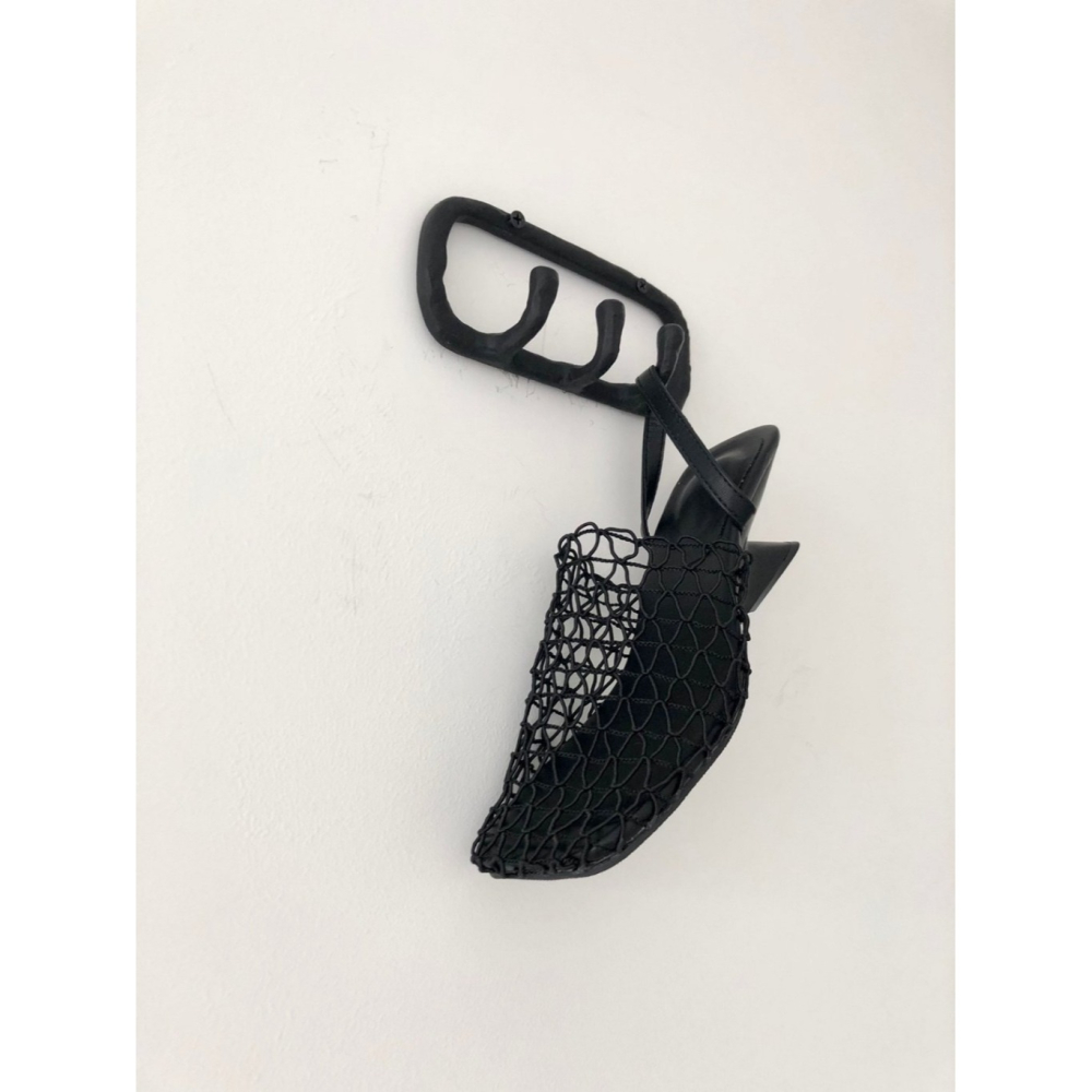 韓國女裝女鞋  Fromb  編織鏤空透氣包頭半拖鞋跟鞋-細節圖6