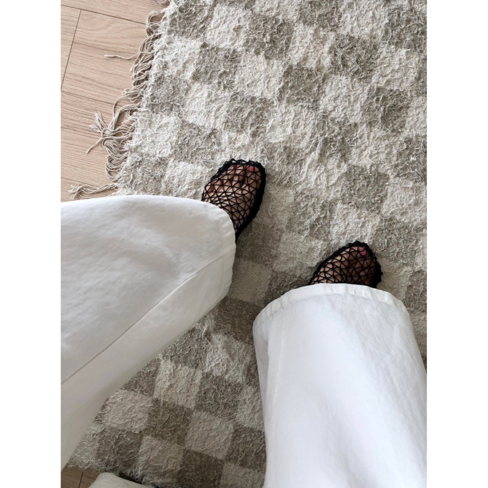 韓國女裝女鞋  Fromb  編織鏤空透氣包頭半拖鞋跟鞋-細節圖8