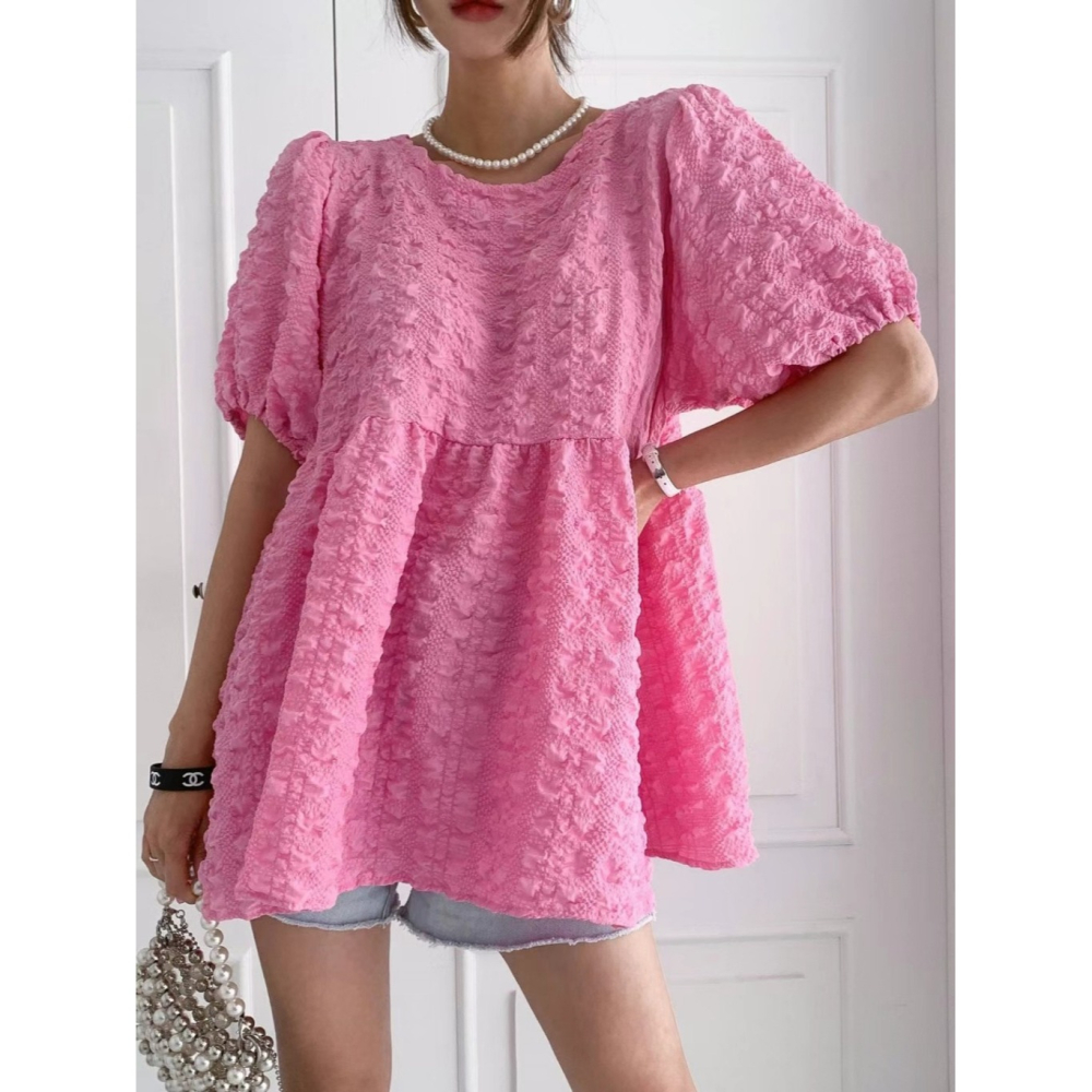 韓國女裝 Byyoul 泡泡袖荷葉邊娃娃衫-細節圖6