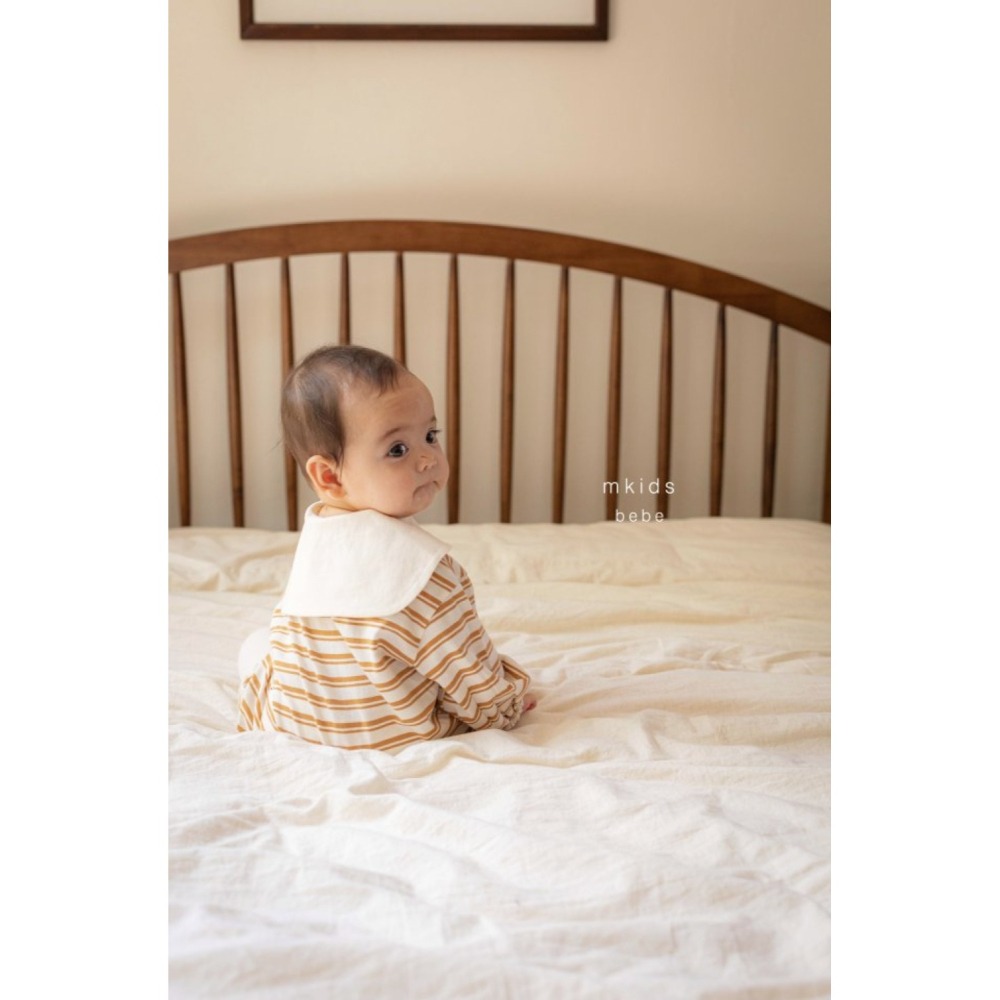 正韓童裝 M-KIDS 熊熊口袋條紋 寶寶兒童款衣服-細節圖4