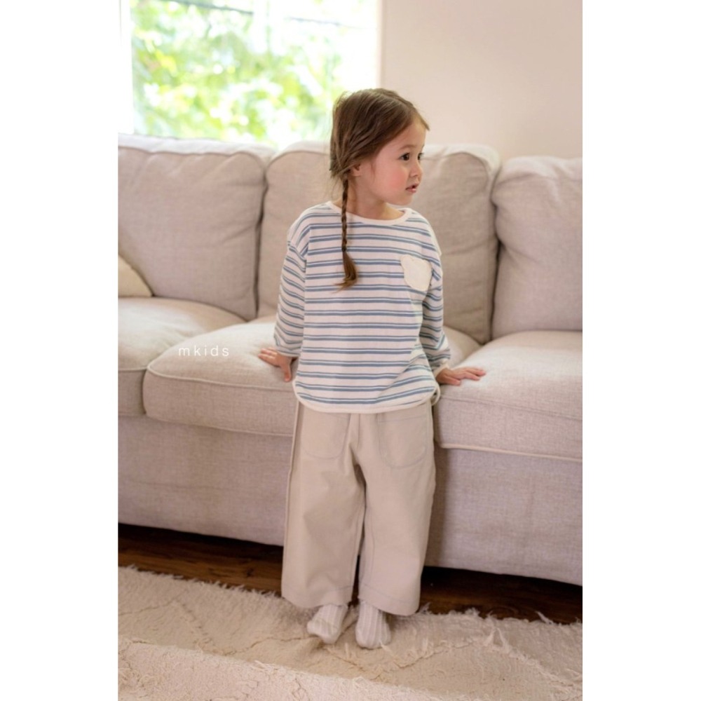 正韓童裝 M-KIDS 熊熊口袋條紋 寶寶兒童款衣服-細節圖6