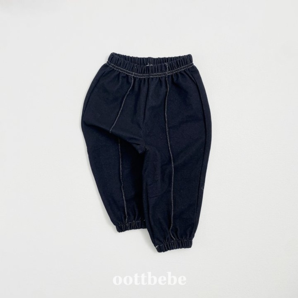 正韓童裝 OottBebe 直壓摺縮口鬆緊牛仔褲-細節圖4