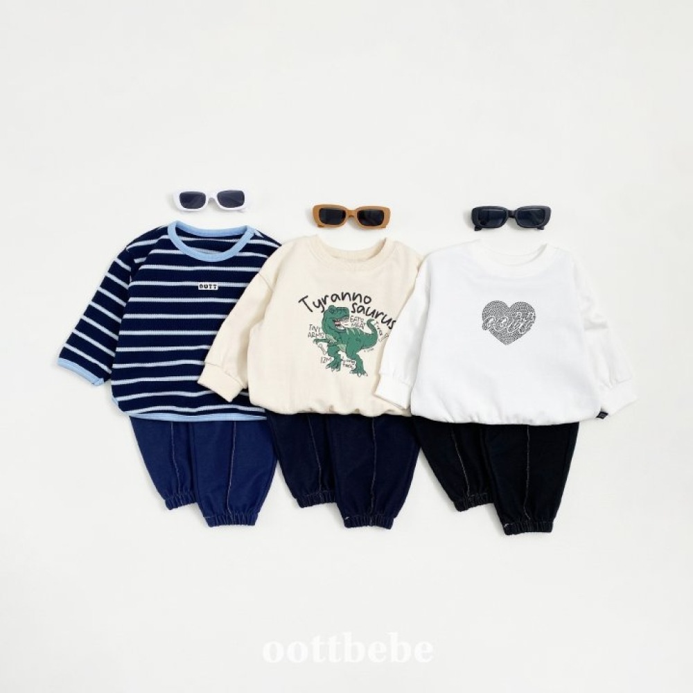 正韓童裝 OottBebe 直壓摺縮口鬆緊牛仔褲-細節圖5