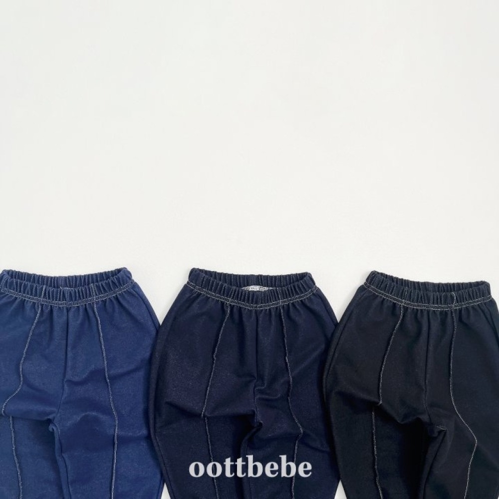 正韓童裝 OottBebe 直壓摺縮口鬆緊牛仔褲-細節圖11