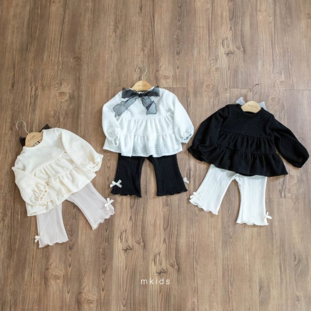 正韓童裝 M-KIDS 蓬鬆蛋糕長袖束口洋裝型上衣-細節圖4