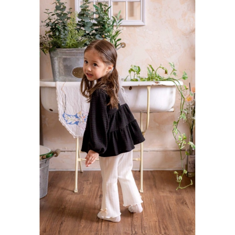 正韓童裝 M-KIDS 蓬鬆蛋糕長袖束口洋裝型上衣-細節圖6