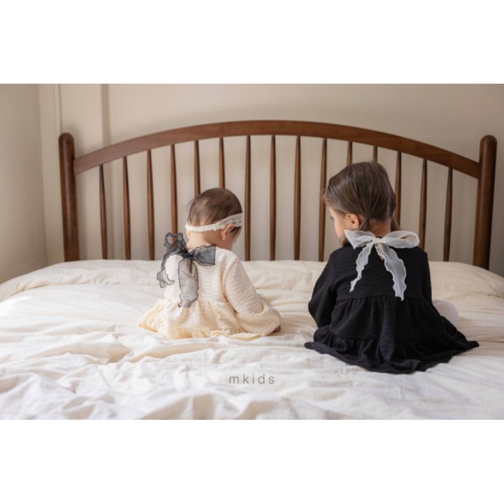 正韓童裝 M-KIDS 蓬鬆蛋糕長袖束口洋裝型上衣-細節圖7