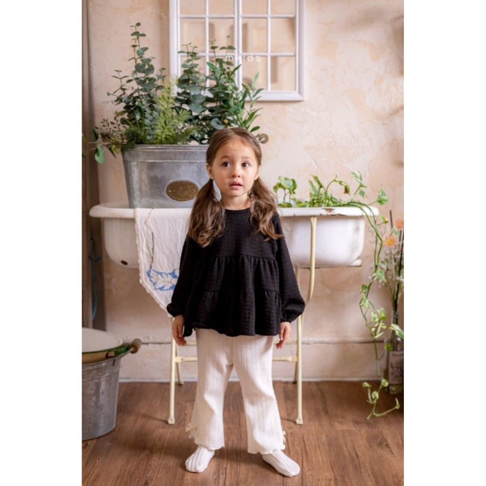 正韓童裝 M-KIDS 蓬鬆蛋糕長袖束口洋裝型上衣-細節圖10