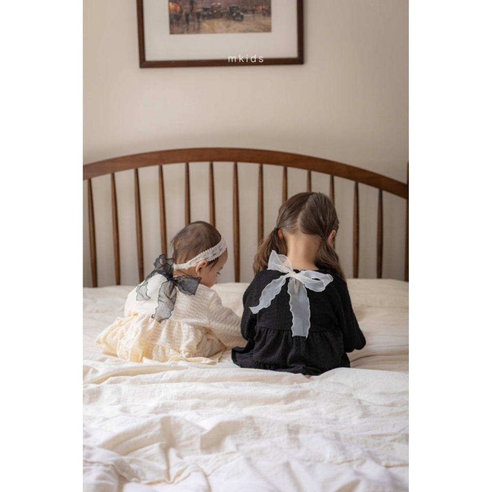 正韓童裝 M-KIDS 蓬鬆蛋糕長袖束口洋裝型上衣-細節圖11