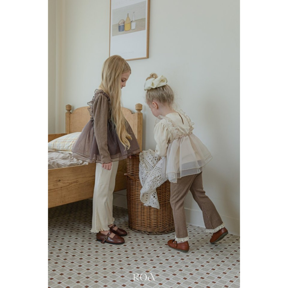 正韓童裝 Roa 荷葉摺邊層次澎澎紗長T上衣-細節圖7