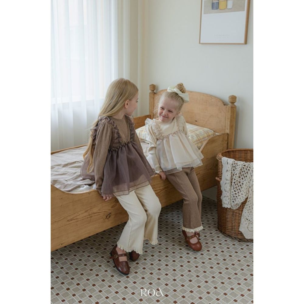 正韓童裝 Roa 荷葉摺邊層次澎澎紗長T上衣-細節圖10