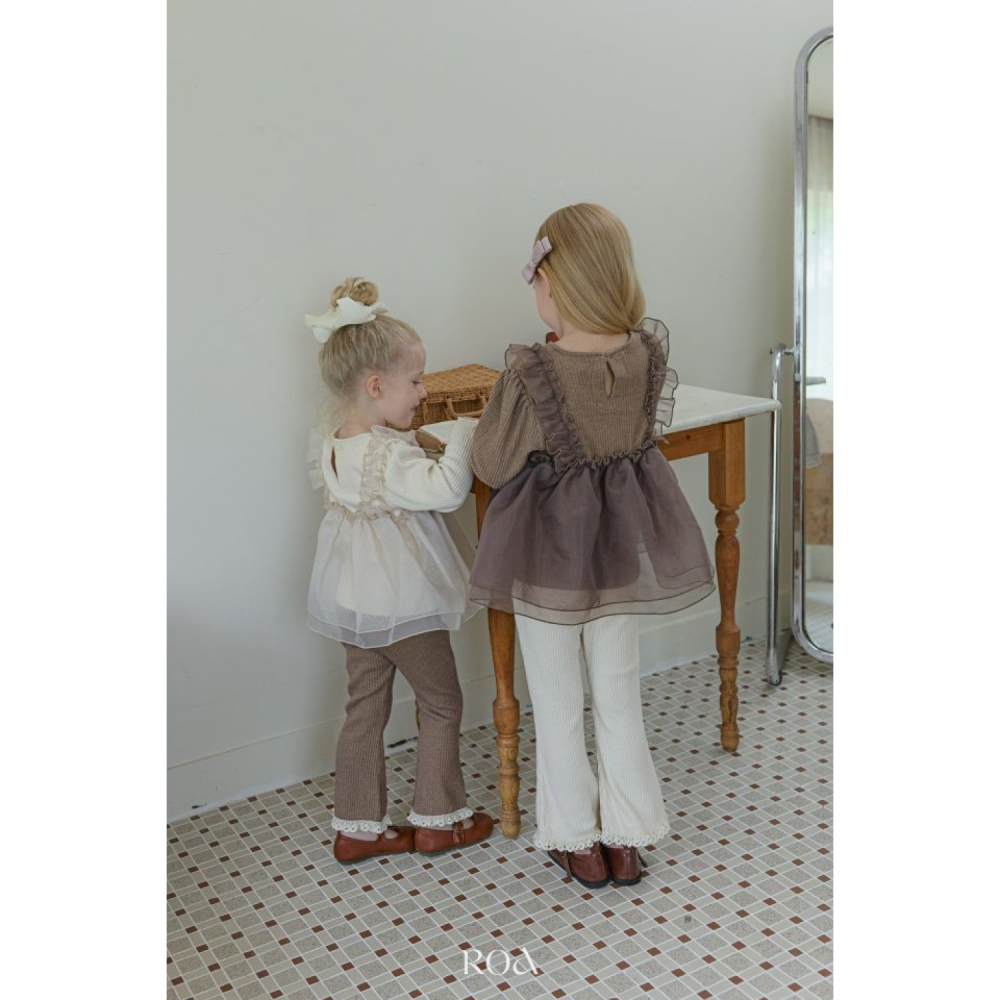 正韓童裝 Roa 荷葉摺邊層次澎澎紗長T上衣-細節圖11