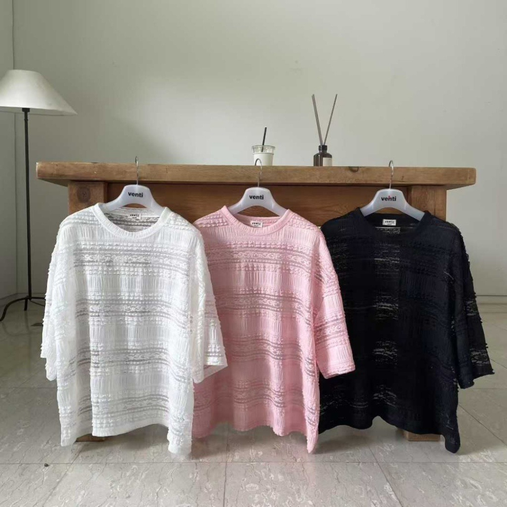 韓國女裝 Venti 層次感透膚鏤空上衣-細節圖2