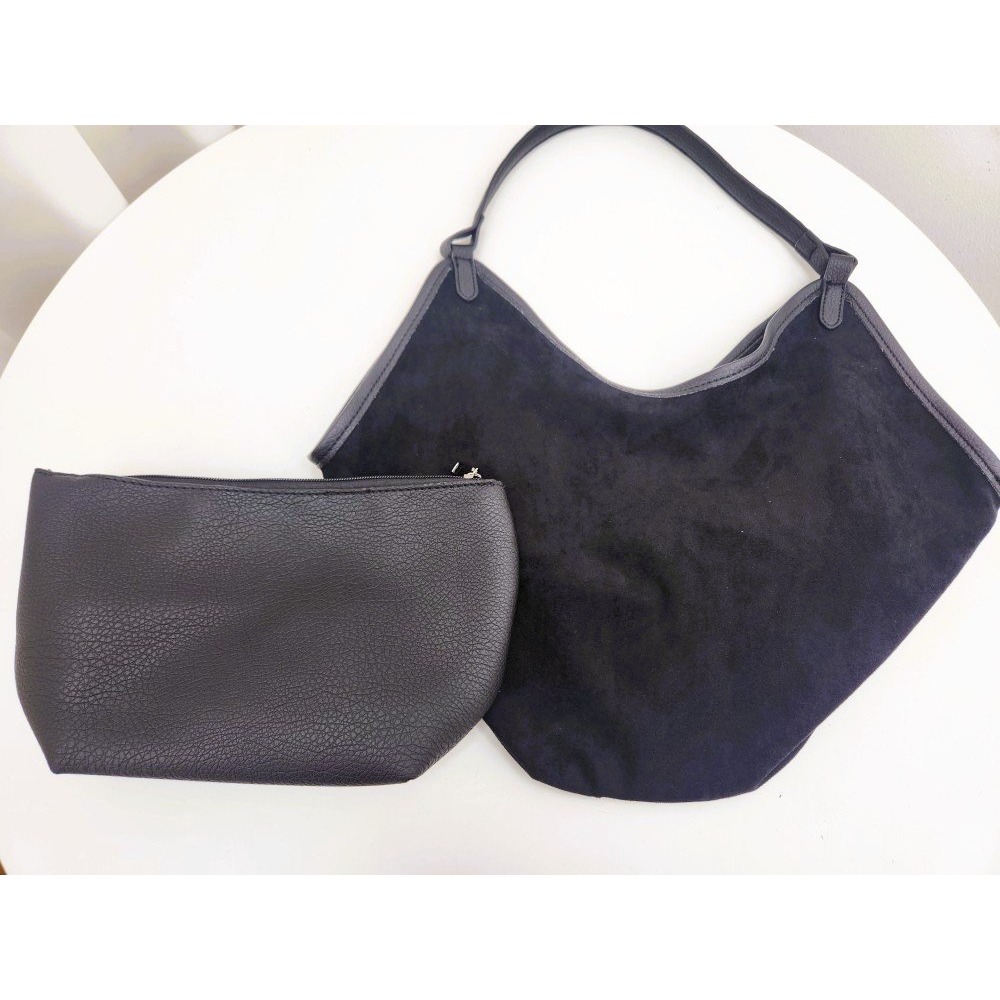 韓國  Alte 慵懶絲絨面 拖特單肩包-細節圖10