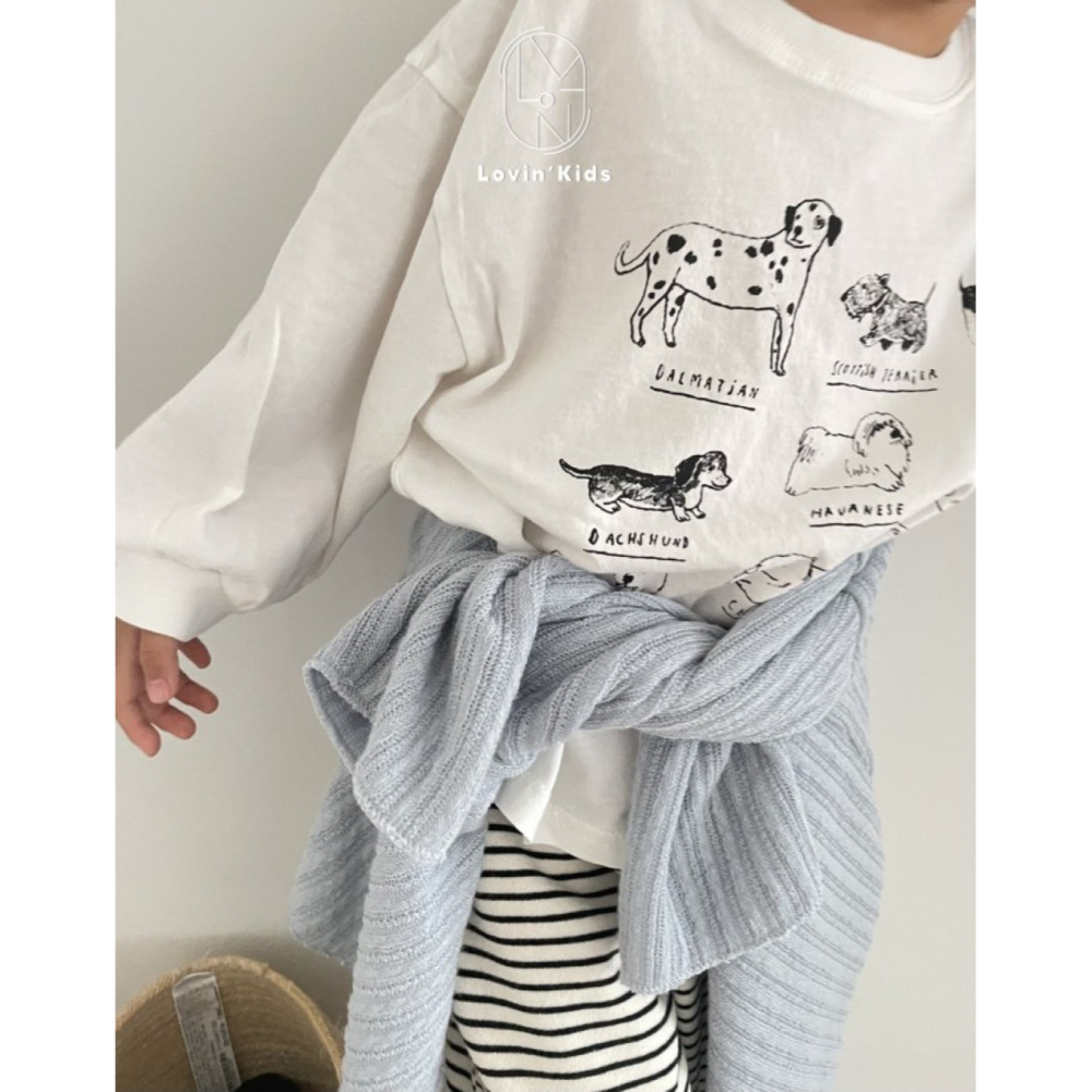 正韓童裝  SPIN 手繪puppy狗狗小圖示T恤-細節圖11