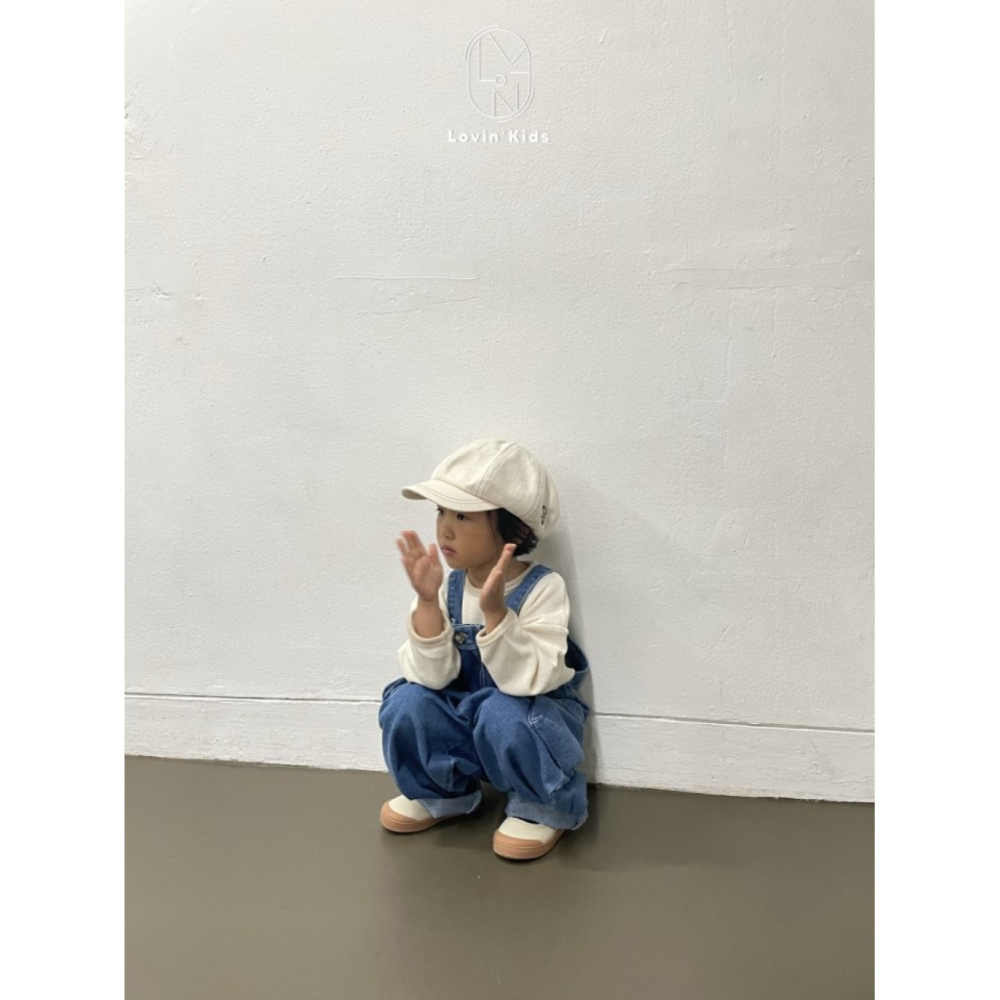 正韓童裝 SPIN 大口袋寬版牛仔吊帶褲-細節圖11