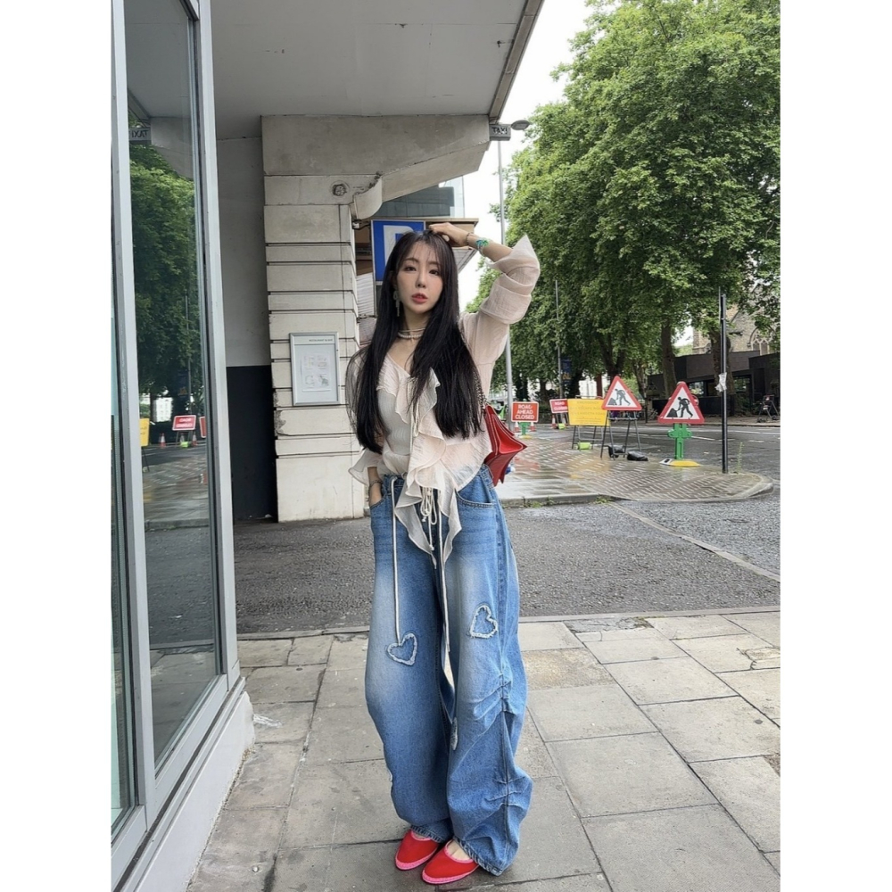 韓國女裝 Palette 甜美飄逸荷葉波浪邊上衣-細節圖2