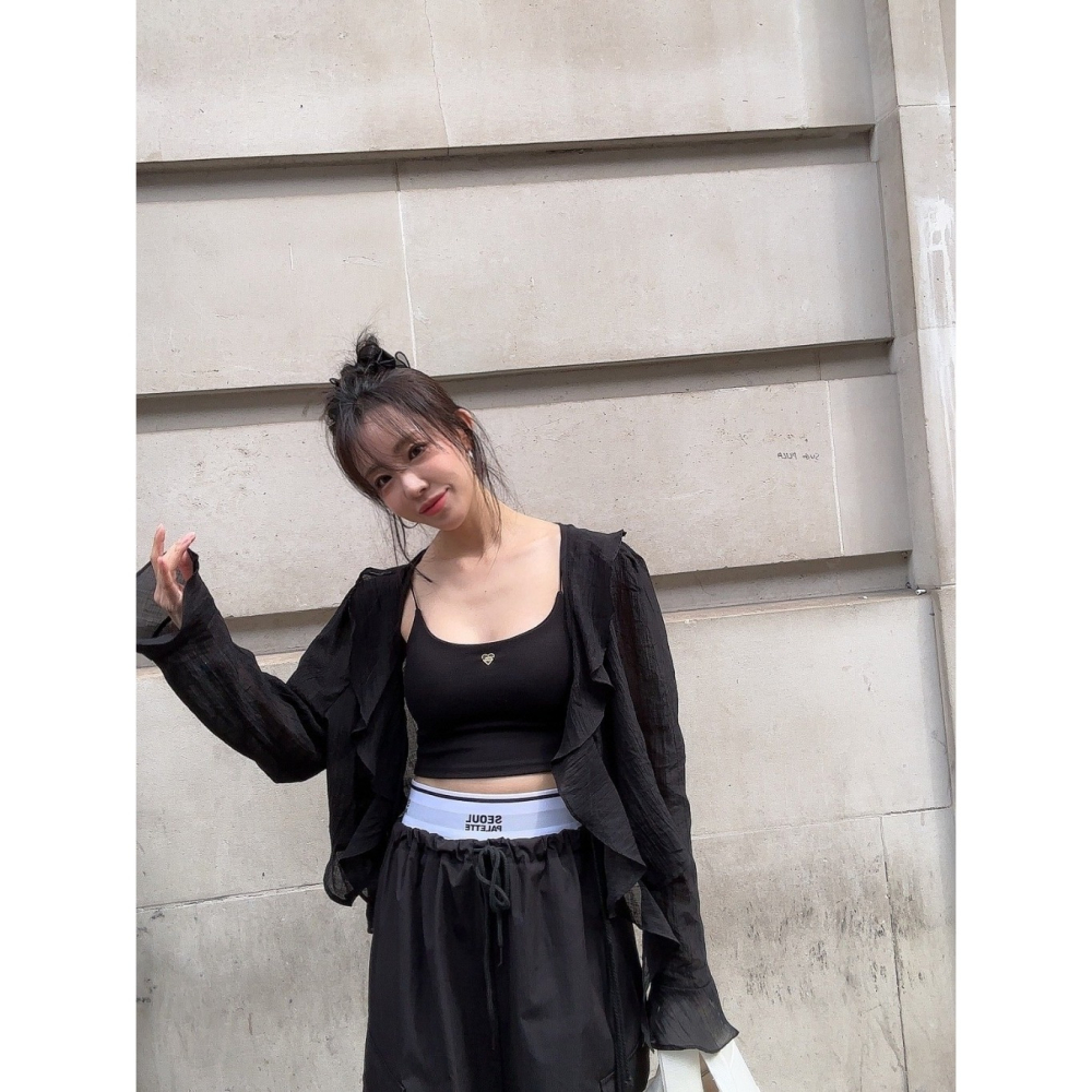 韓國女裝 Palette 甜美飄逸荷葉波浪邊上衣-細節圖4