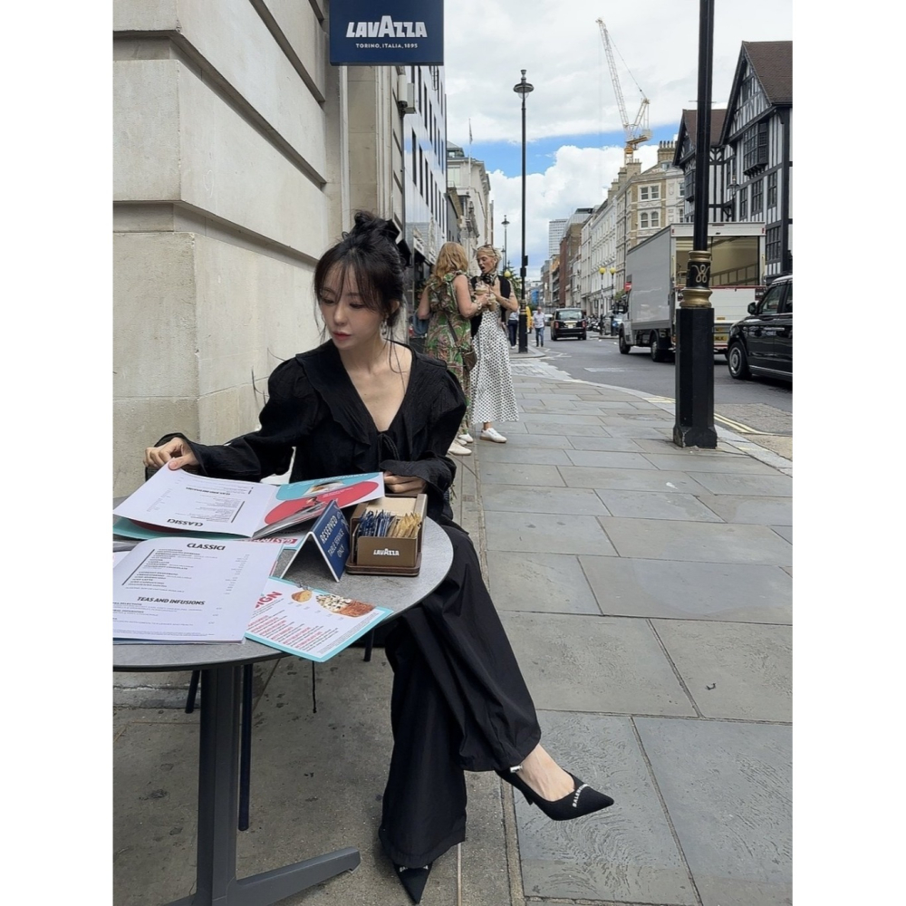 韓國女裝 Palette 甜美飄逸荷葉波浪邊上衣-細節圖5