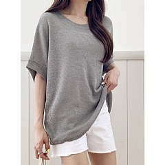 韓國女裝 Sf-PZ 寬鬆短袖針織衫-細節圖10