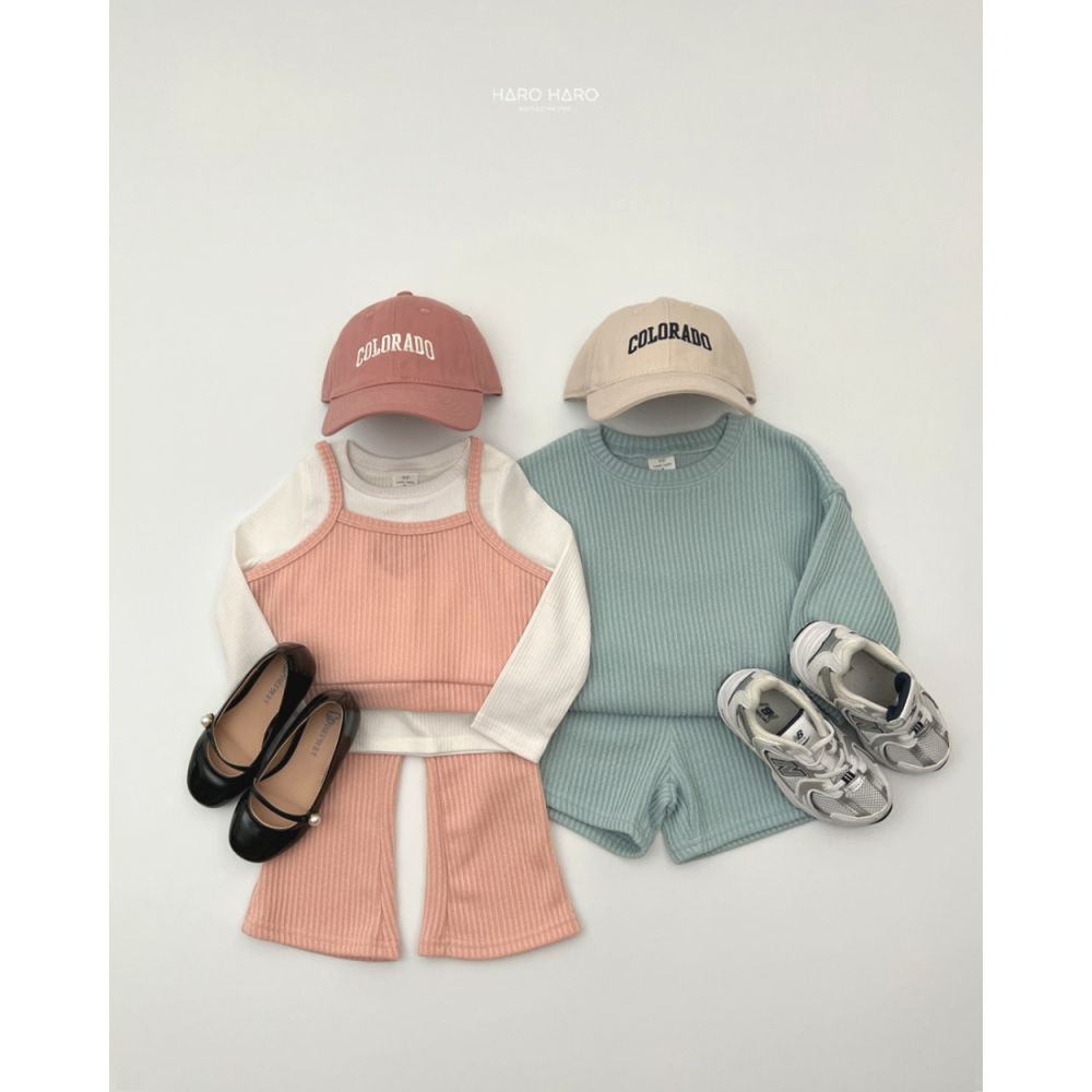 正韓童裝 Haro Haro 秋楓木針織 莫蘭迪坑條紋套裝-細節圖3