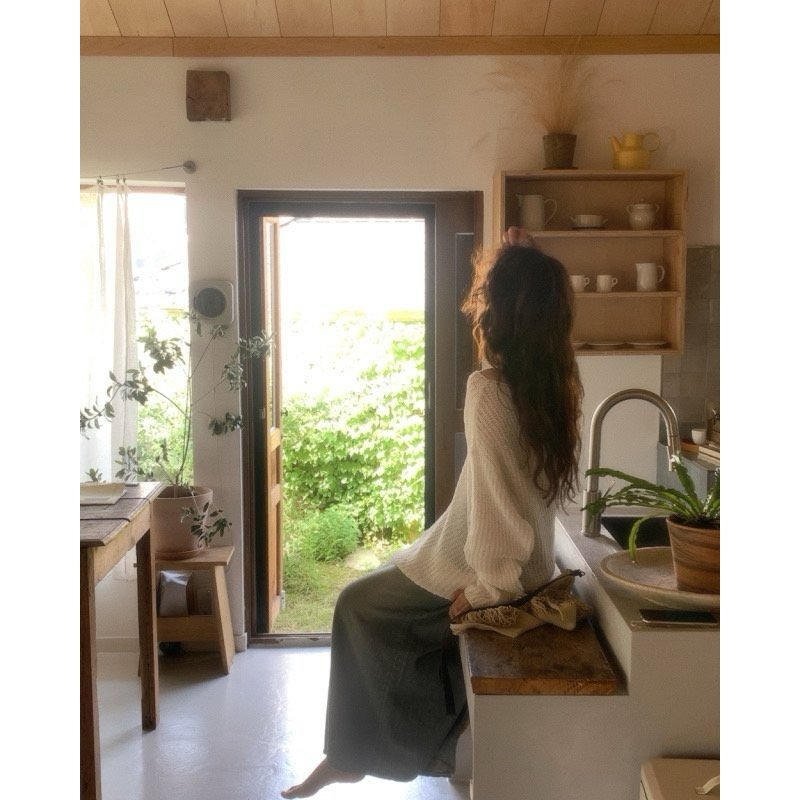 韓國女裝 Amiment 網狀寬鬆針織衫上衣-細節圖7