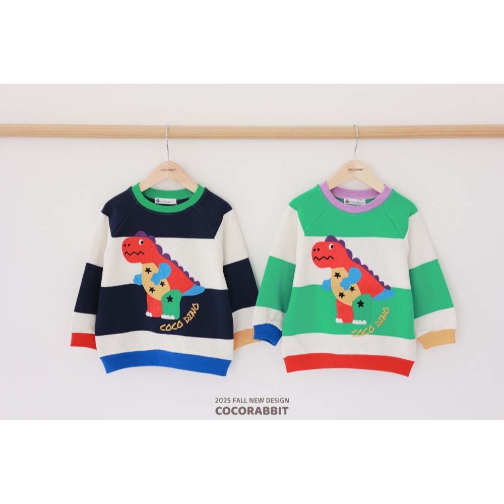 正韓童裝 COCO RABBIT 小男孩最愛的恐龍粗橫條T-細節圖5