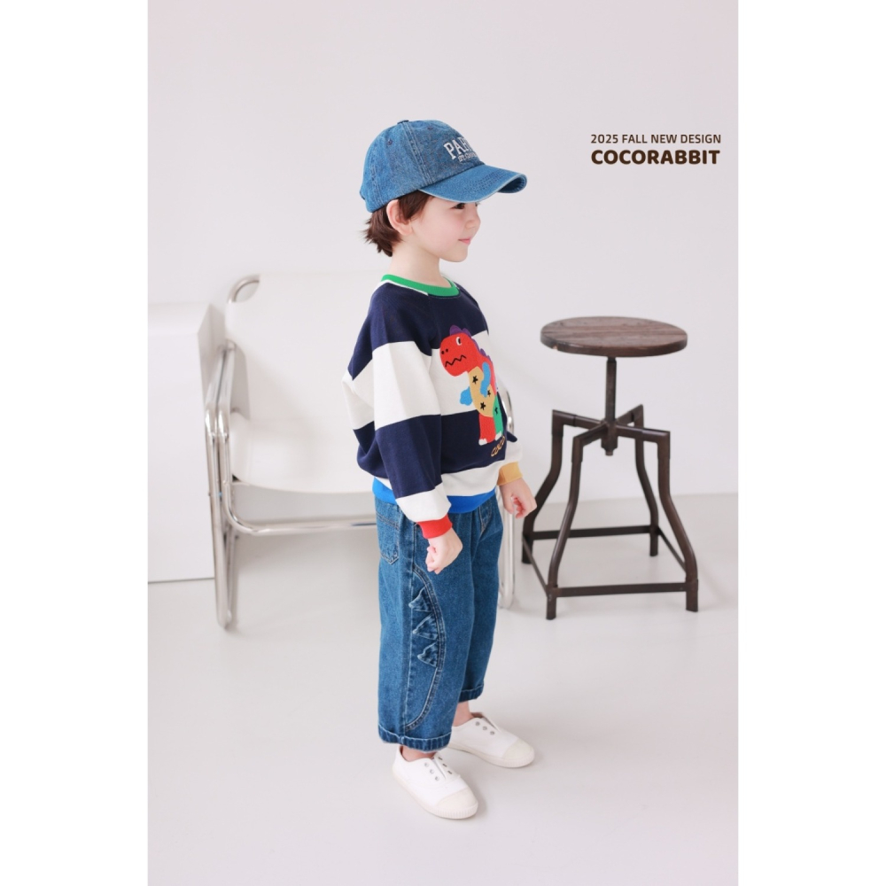 正韓童裝 COCO RABBIT 小男孩最愛的恐龍粗橫條T-細節圖6